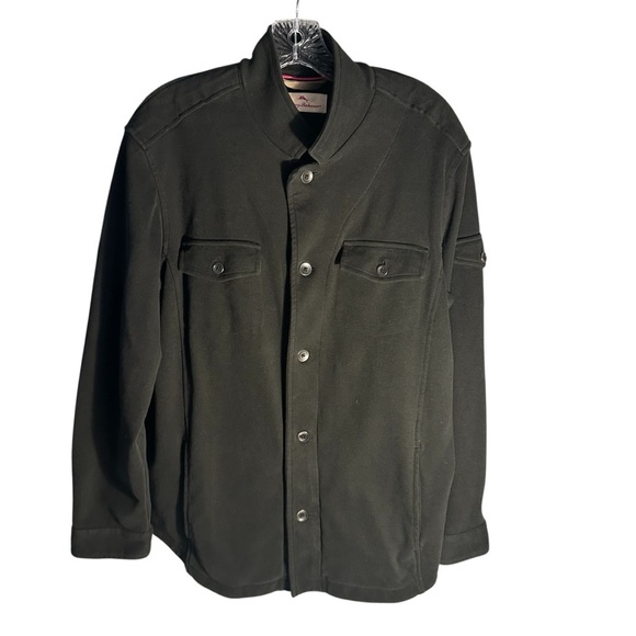 Tommy Bahama Palmdale Shirt Jacket Charcoal 100% Pima Cotton Sz Med - Picture 3 of 14